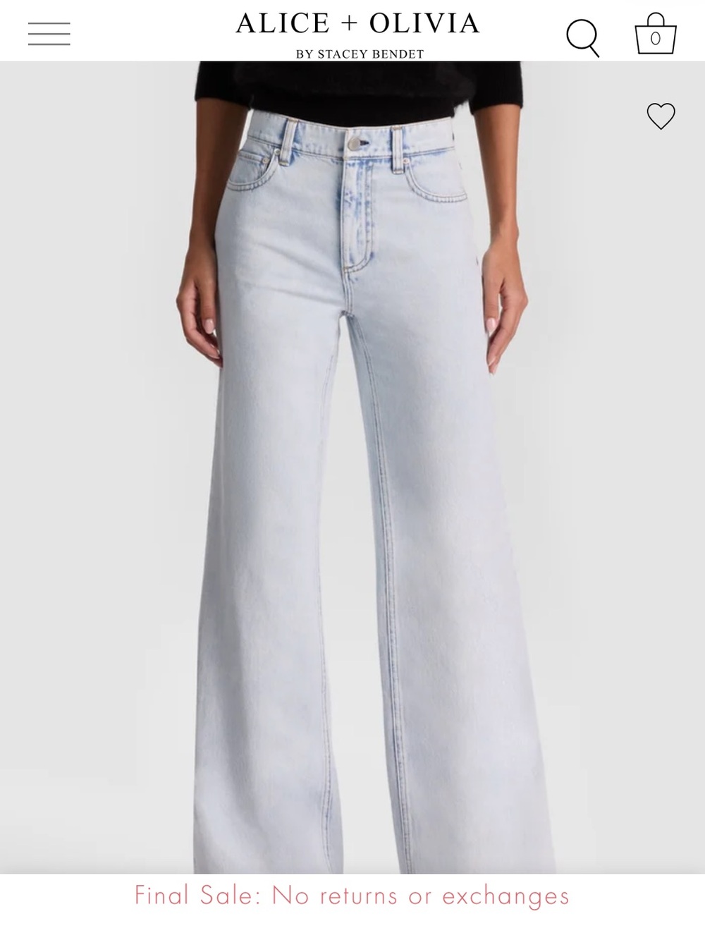 Alice + Olivia Light “chic” Blue High-Rise Flare Jeans